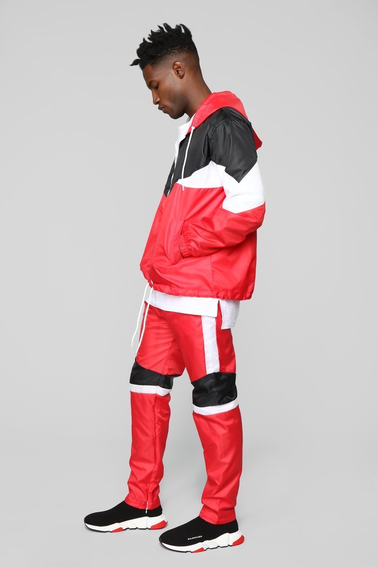 Riccardo Nylon Jacket - Red/Black