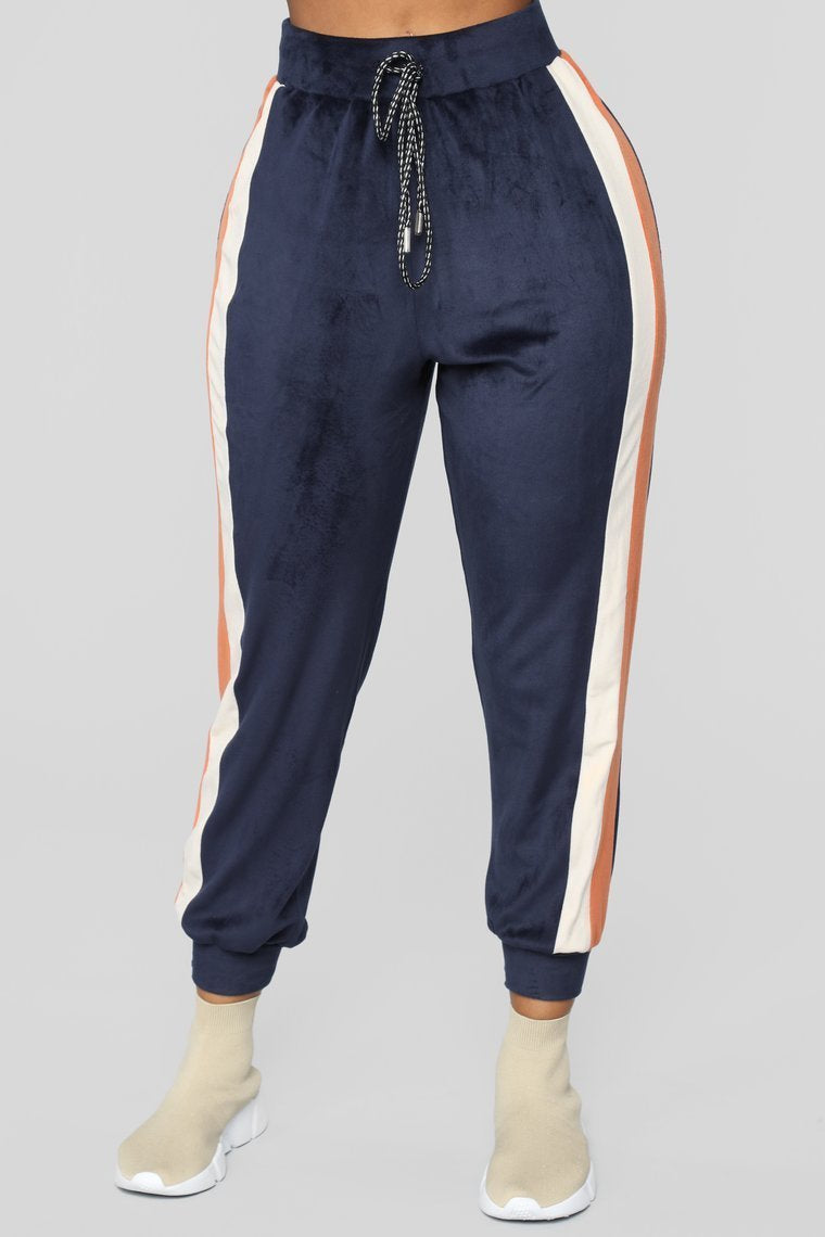 Feelin' Luxe Premium Velour Set - Navy