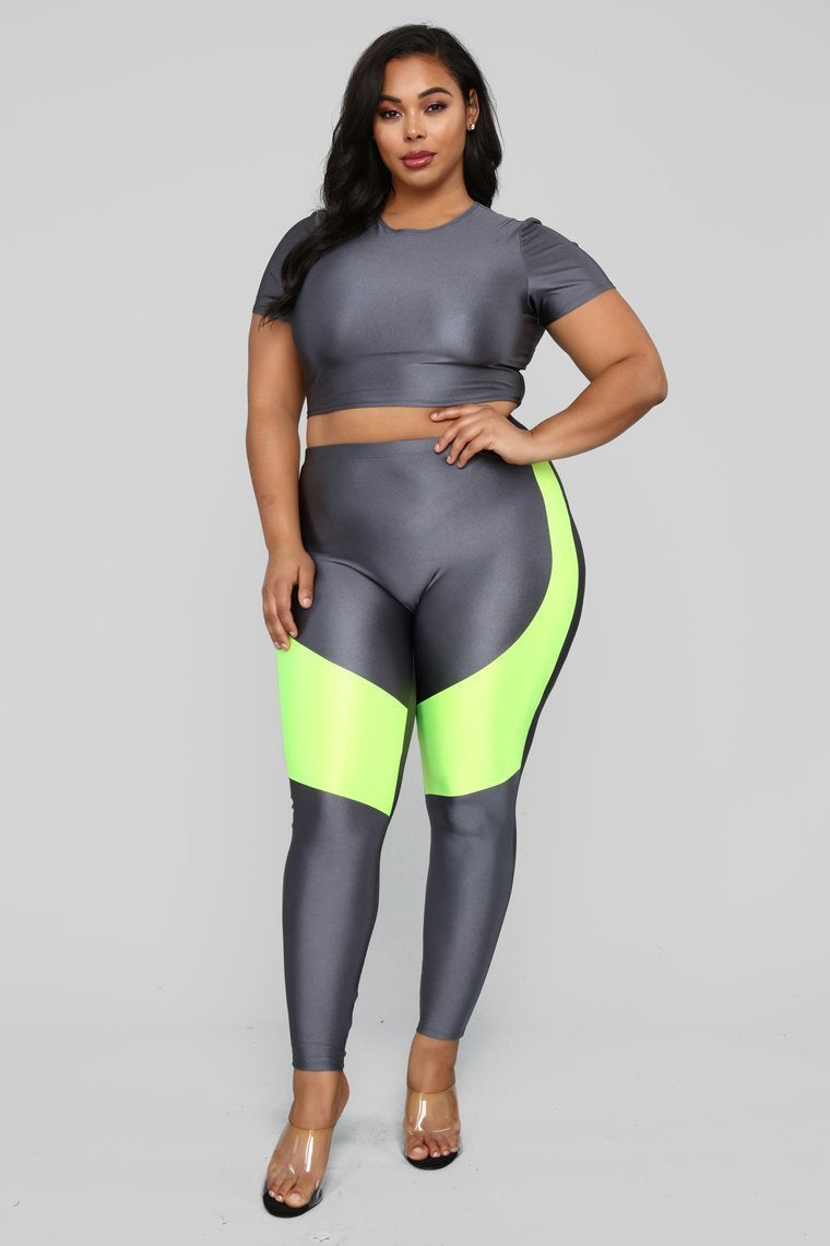 Metallic Mami Lounge Set - Grey/Yellow