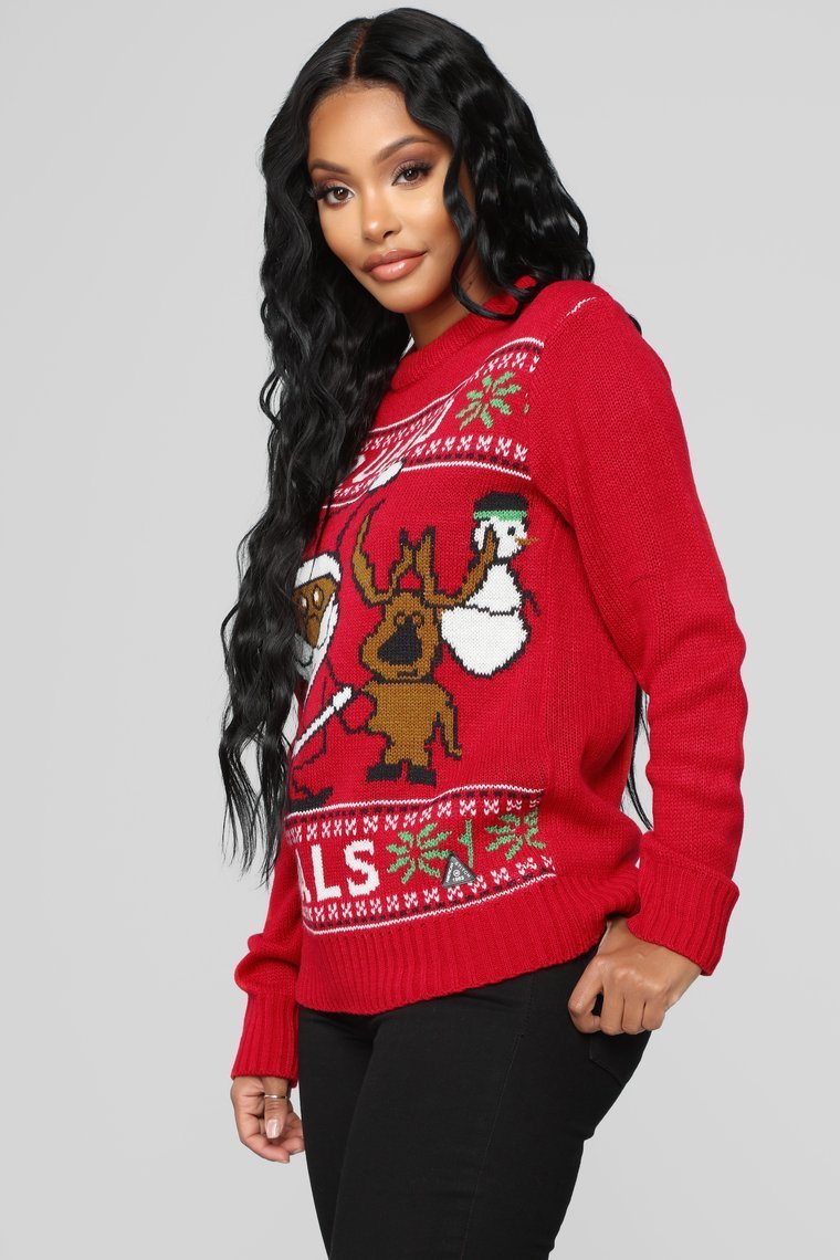 Squad Goals Christmas Sweater - Red