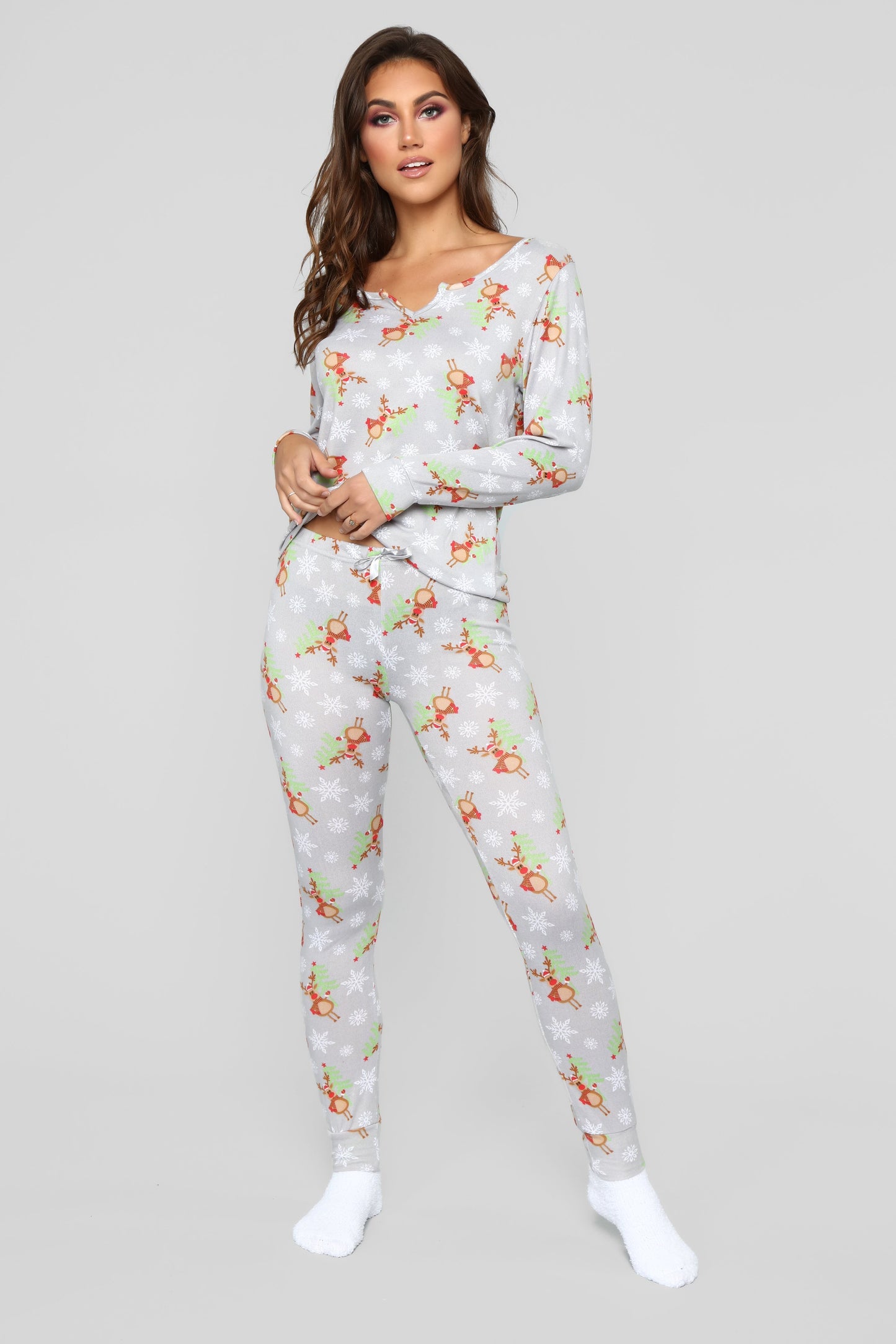 Holly Jolly PJ Set - Grey