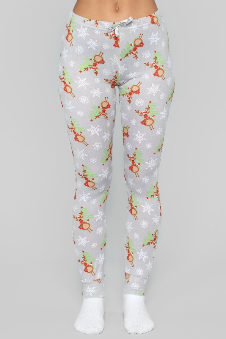 Holly Jolly PJ Set - Grey