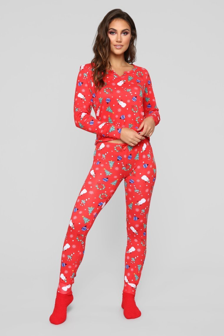 Christmas Time PJ Set - Red