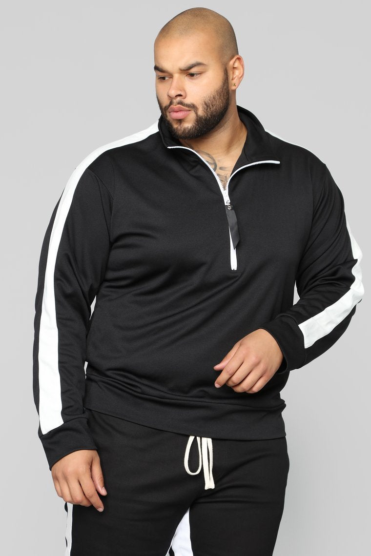 Retro Track Jacket - Black/White