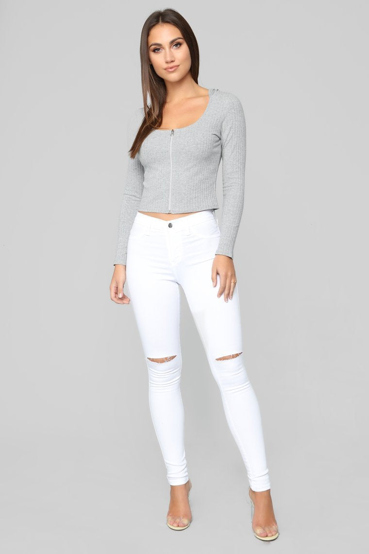 Switch Lanes Top - Heather Grey