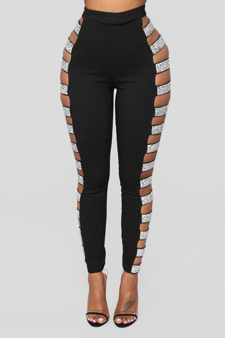 Instant Party Cut Out Pants - Black
