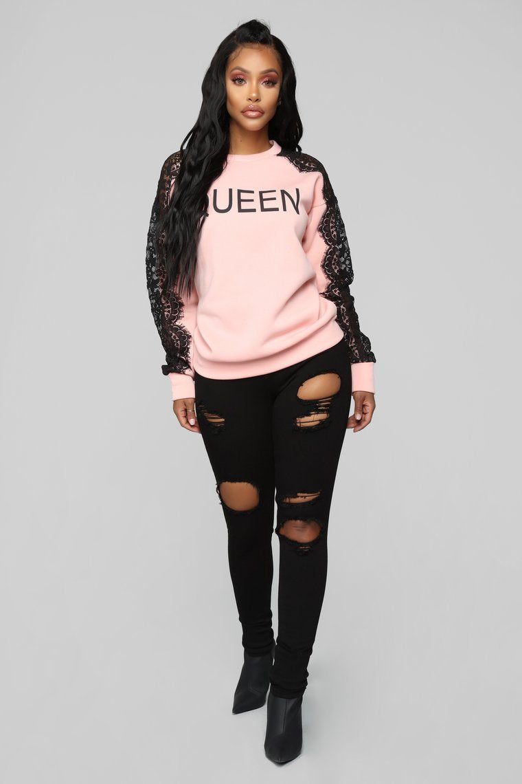 Sitting On A Throne Sweatshirt - Pink
