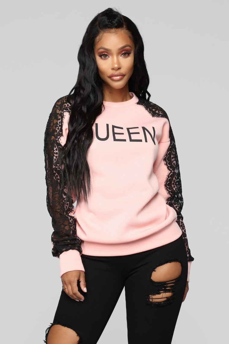 Sitting On A Throne Sweatshirt - Pink