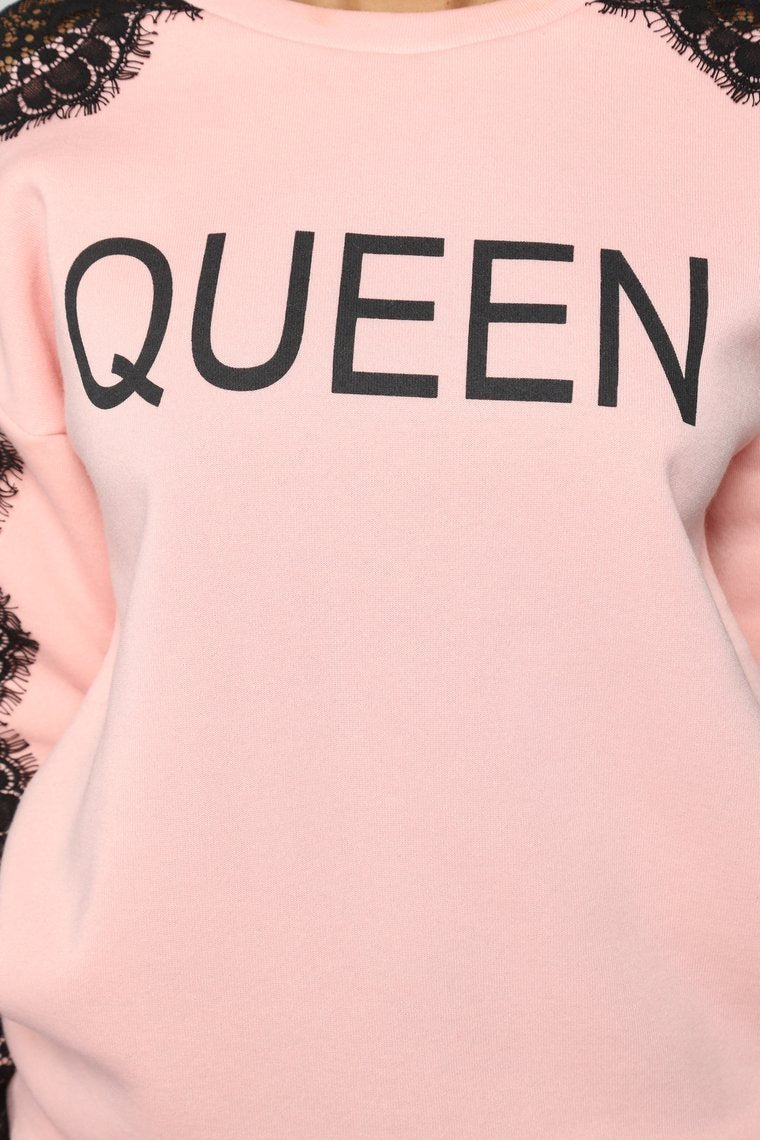 Sitting On A Throne Sweatshirt - Pink