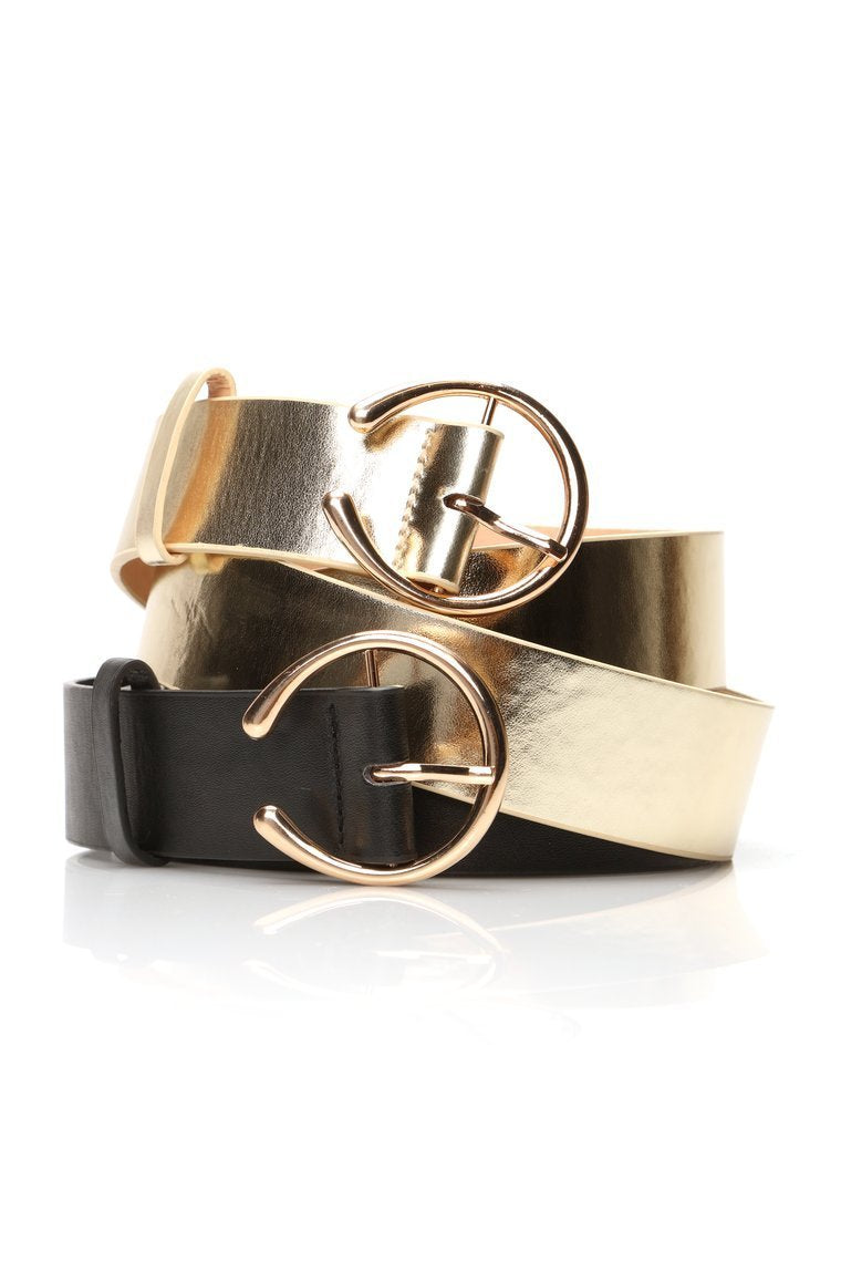 I'll C U Later Belt - Black/Gold