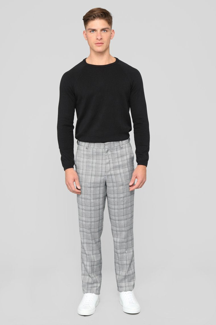 Jackson Trouser Pants - Grey Plaid