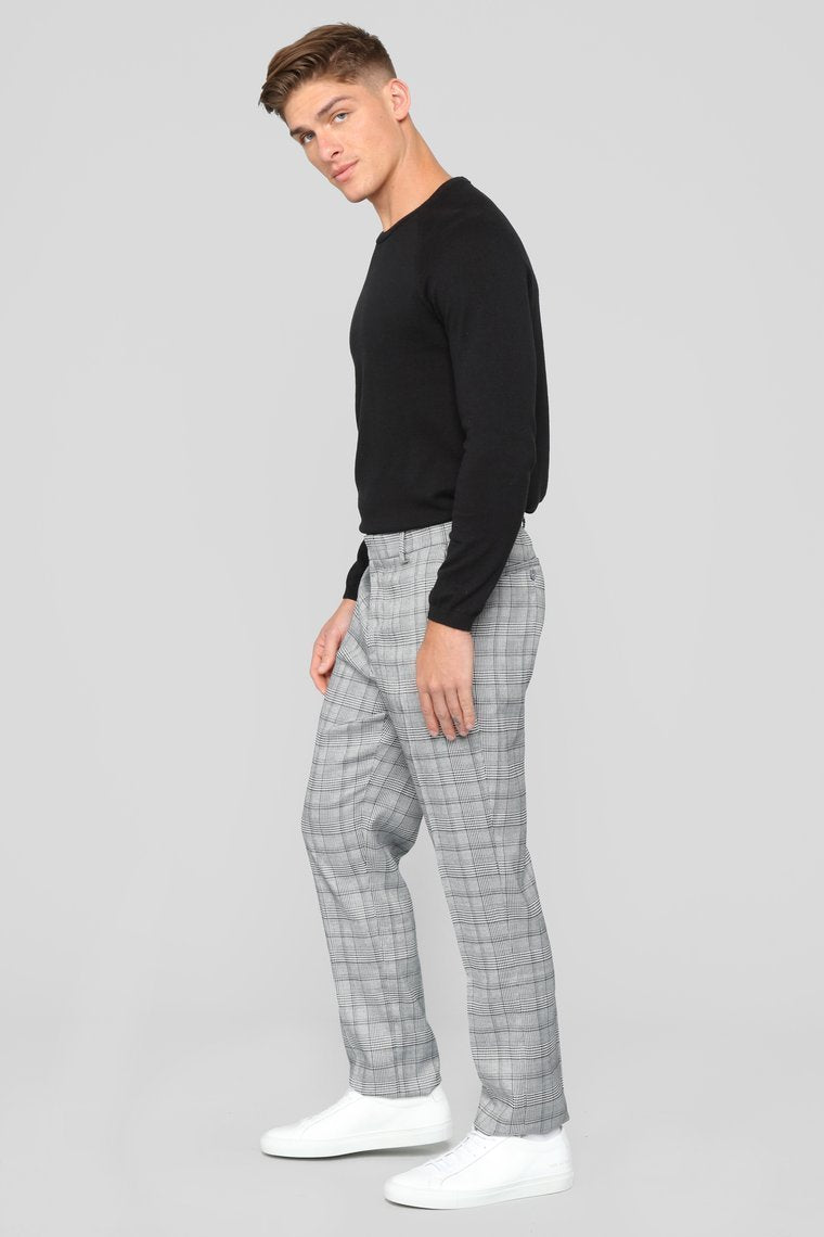 Jackson Trouser Pants - Grey Plaid