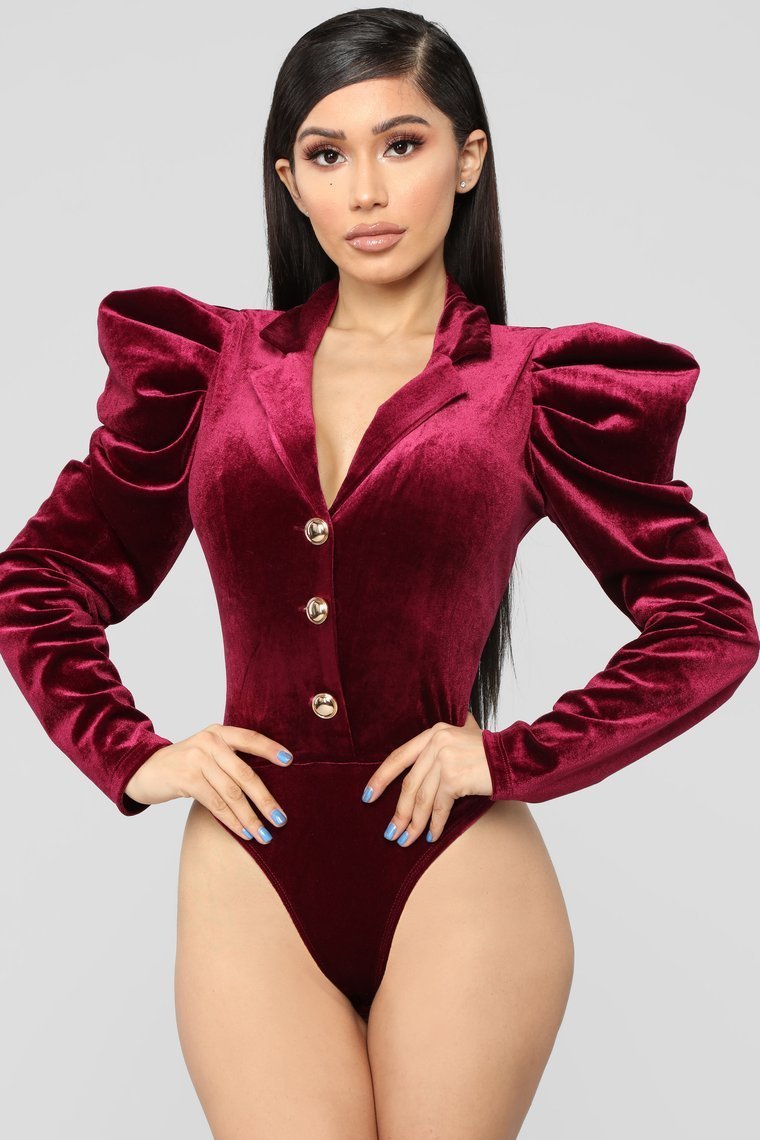 Sticking With You Bodysuit - Burgundy