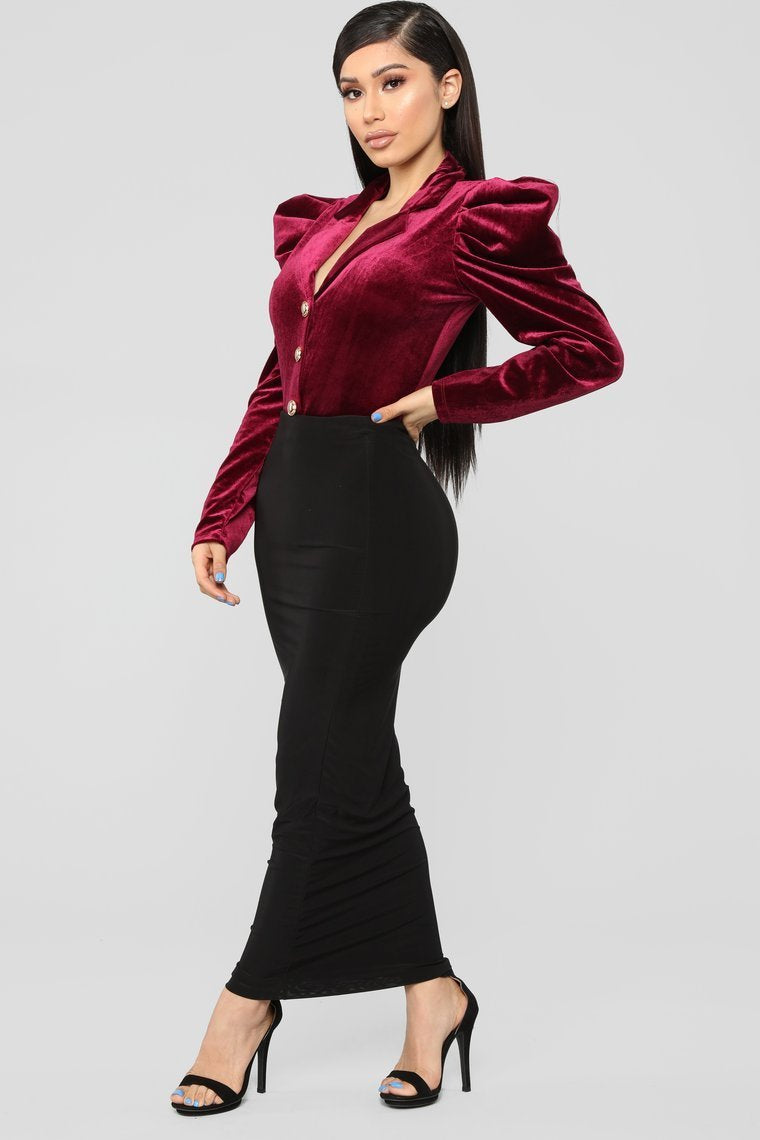 Sticking With You Bodysuit - Burgundy