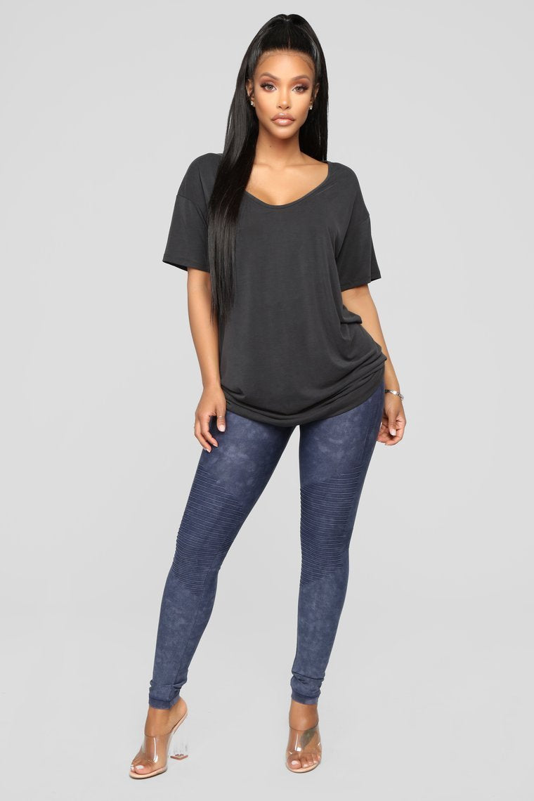 Fire In My Soul Seamless Leggings - Navy
