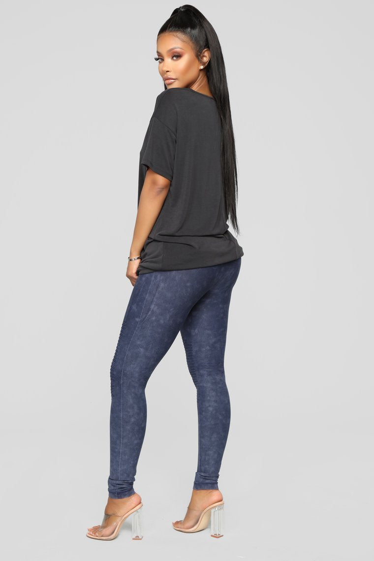 Fire In My Soul Seamless Leggings - Navy