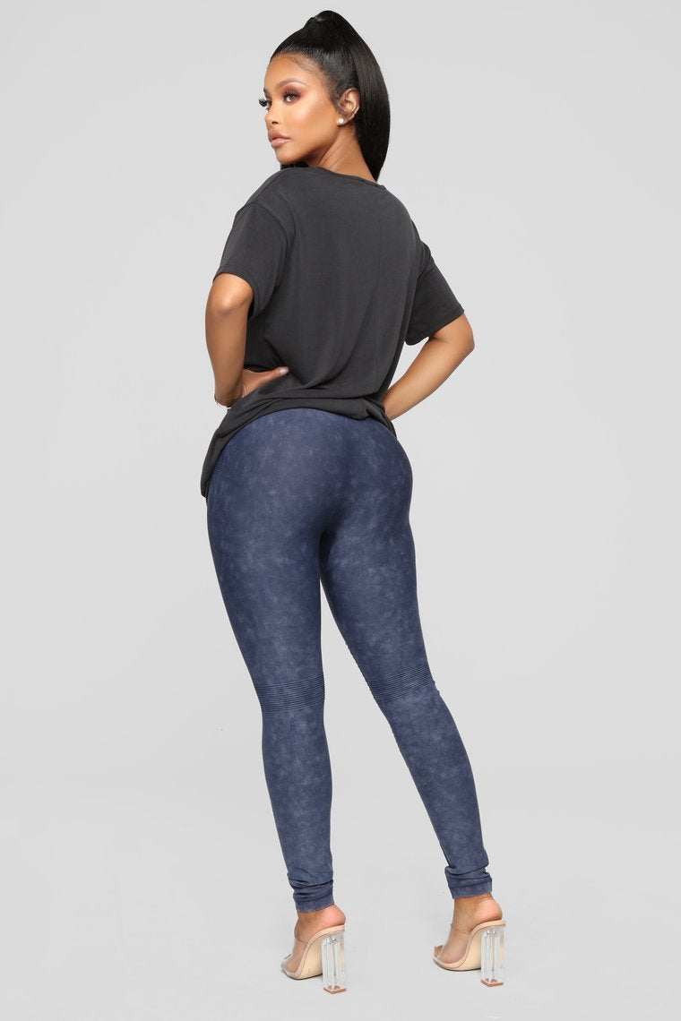 Fire In My Soul Seamless Leggings - Navy