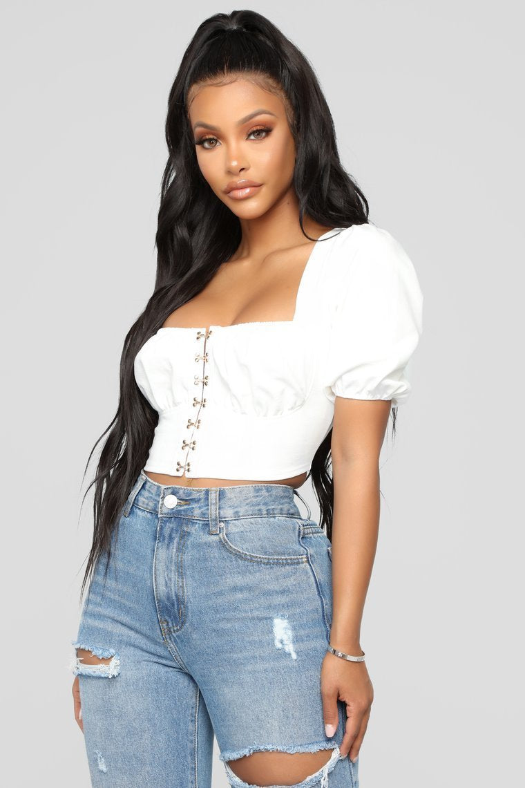 Got You Hooked Top - White