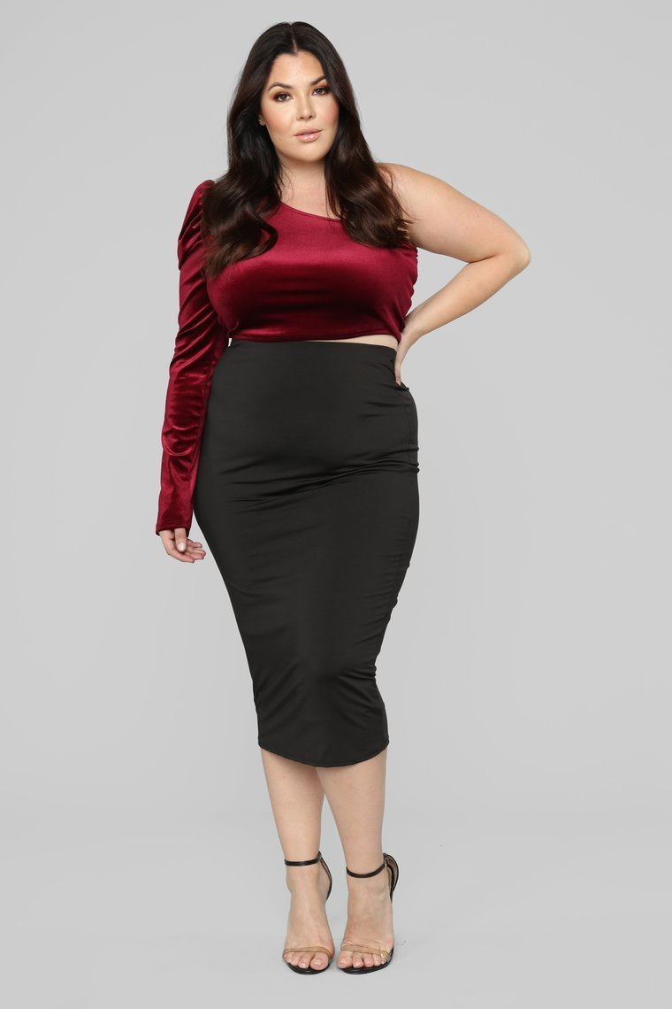 STYLED ON INSTAGRAM All For One Shoulder Top - Burgundy