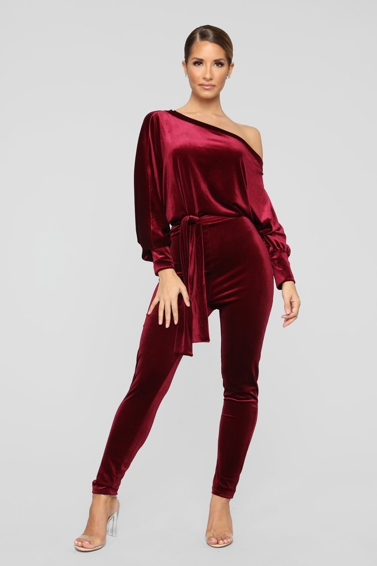 Pro Lounger Velvet Jumpcostume-Bourgogne