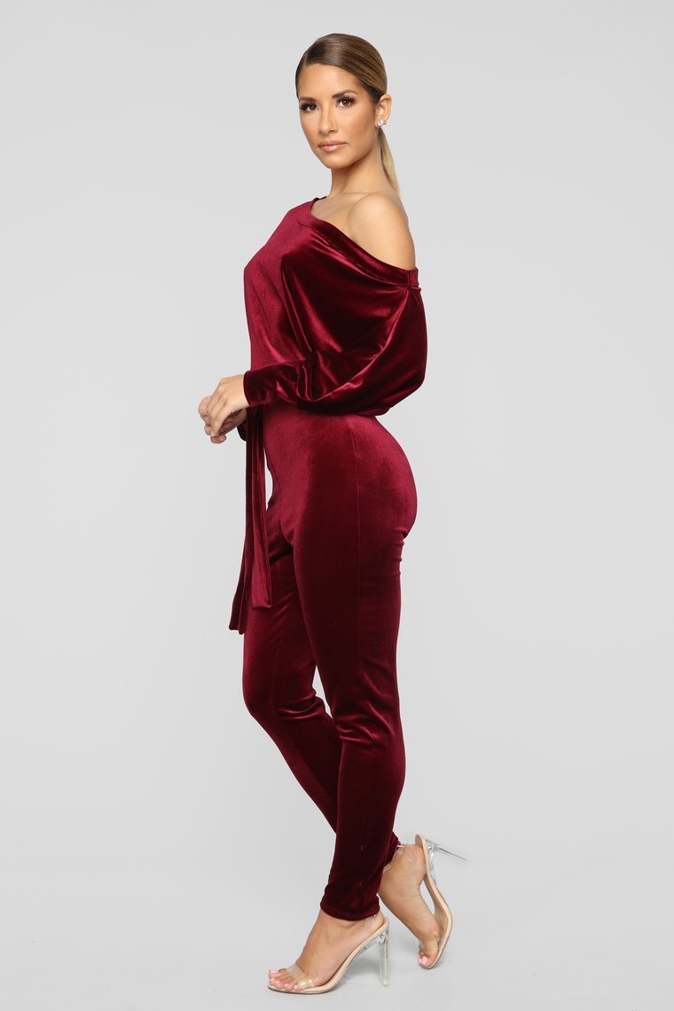 Pro Lounger Velvet Jumpcostume-Bourgogne