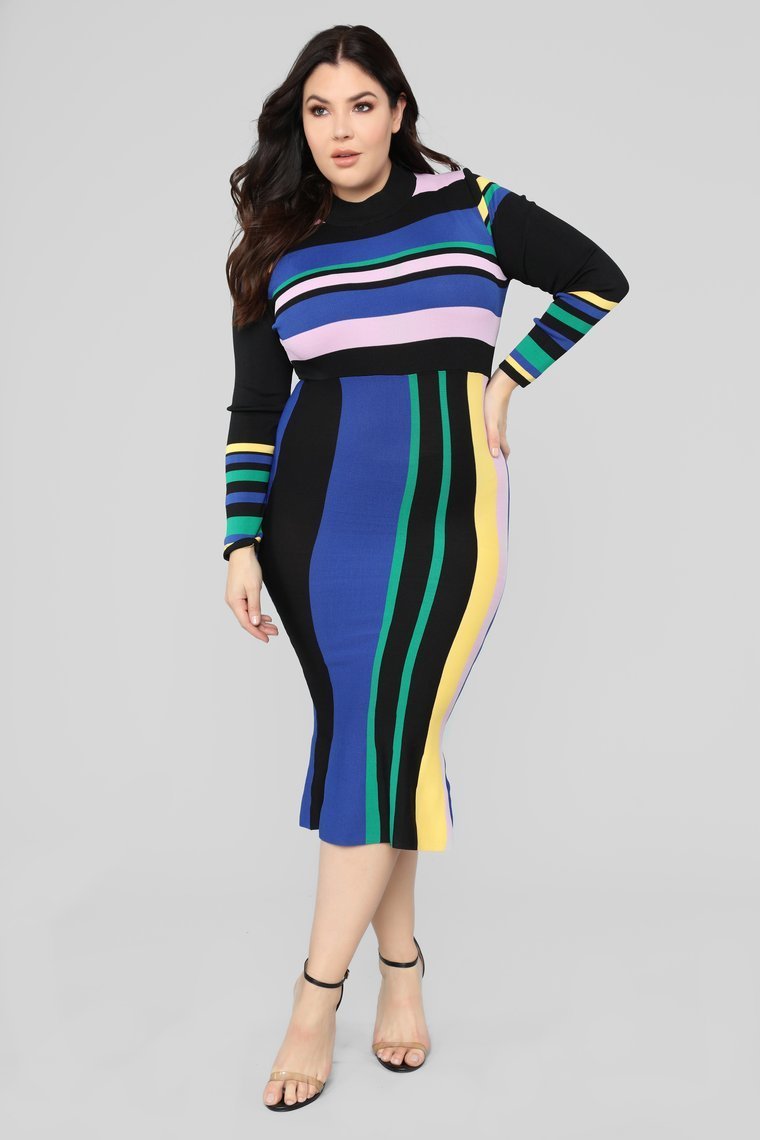 Give Me Love Tonight Sweater Dress - Multi