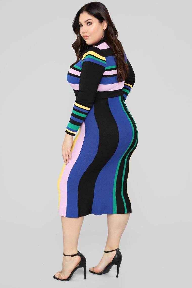 Give Me Love Tonight Sweater Dress - Multi
