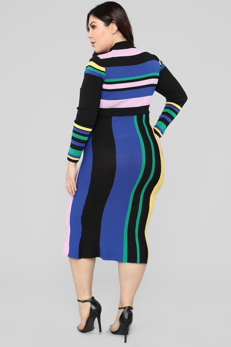 Give Me Love Tonight Sweater Dress - Multi
