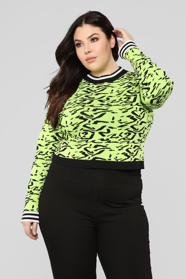 Crazy For You Sweater - Green/Combo