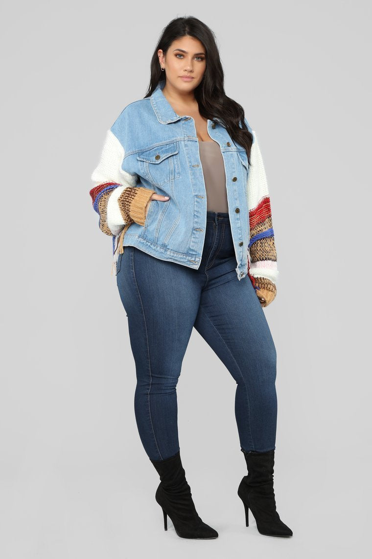 Take To The Road Denim Jacket - Denim/Multi