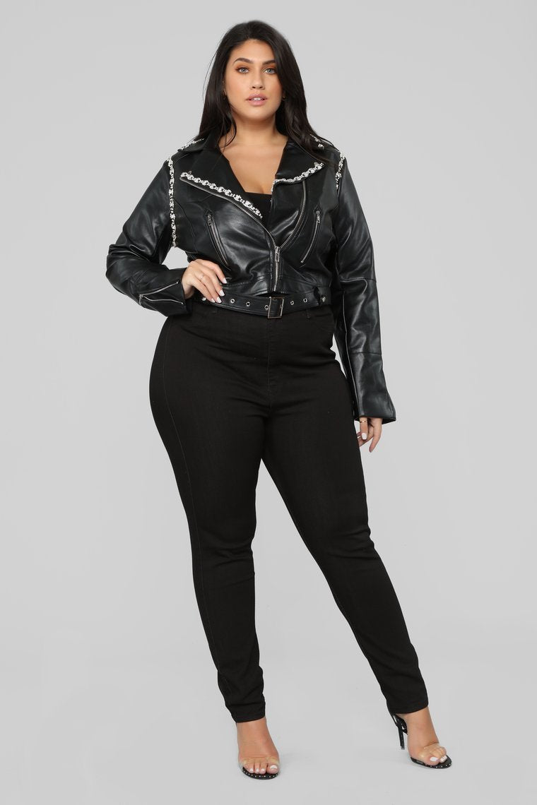 Rhinestone Affair Jacket - Black