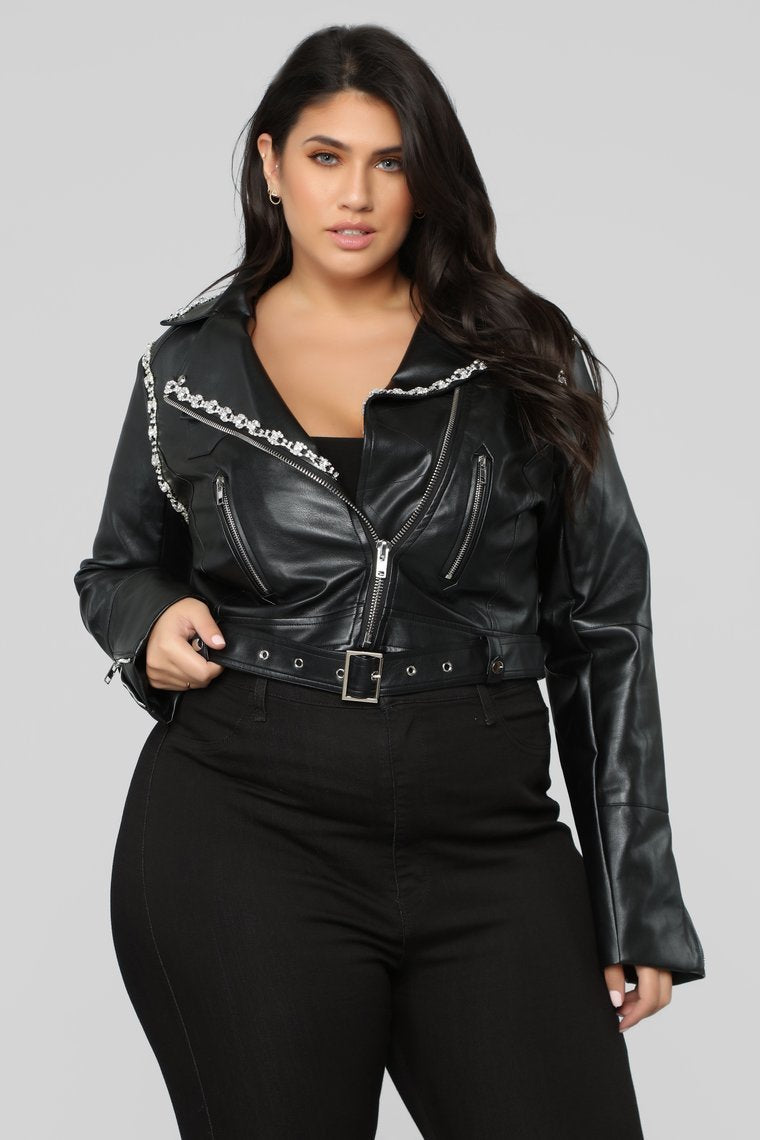 Rhinestone Affair Jacket - Black