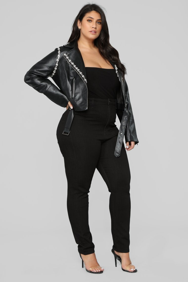 Rhinestone Affair Jacket - Black