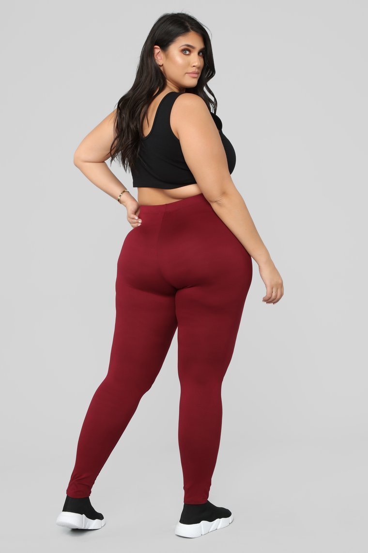 Hit The Slit II Basic Leggings - Bourgogne