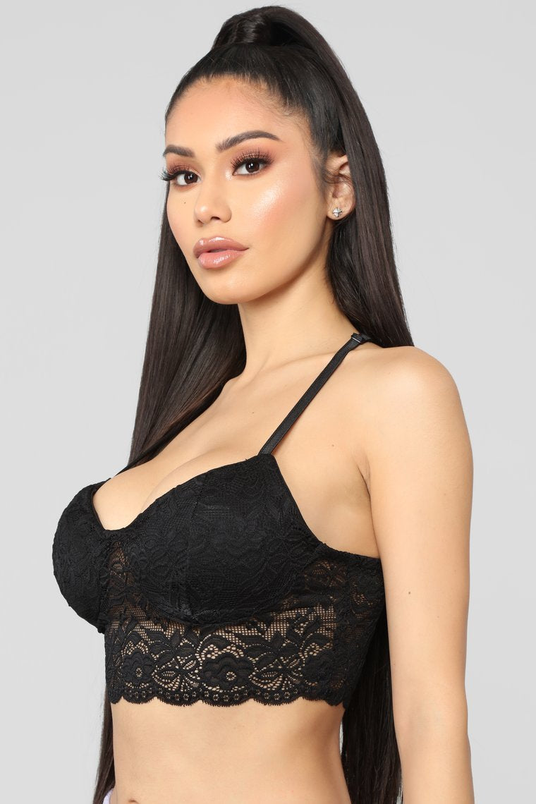 Thank You, Next Lace Bralette - Black