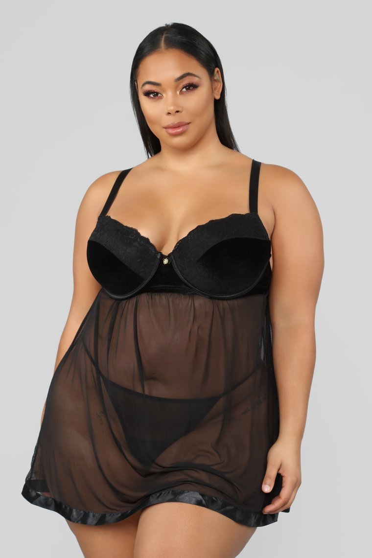 Love You Forever Baby Doll 2 Piece Set - Black