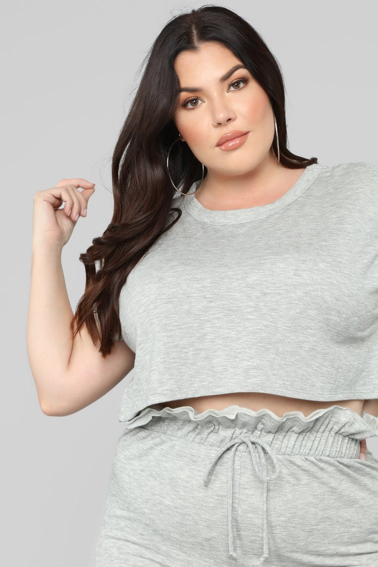 Pantalon Ruffle Chillin - Heather Grey