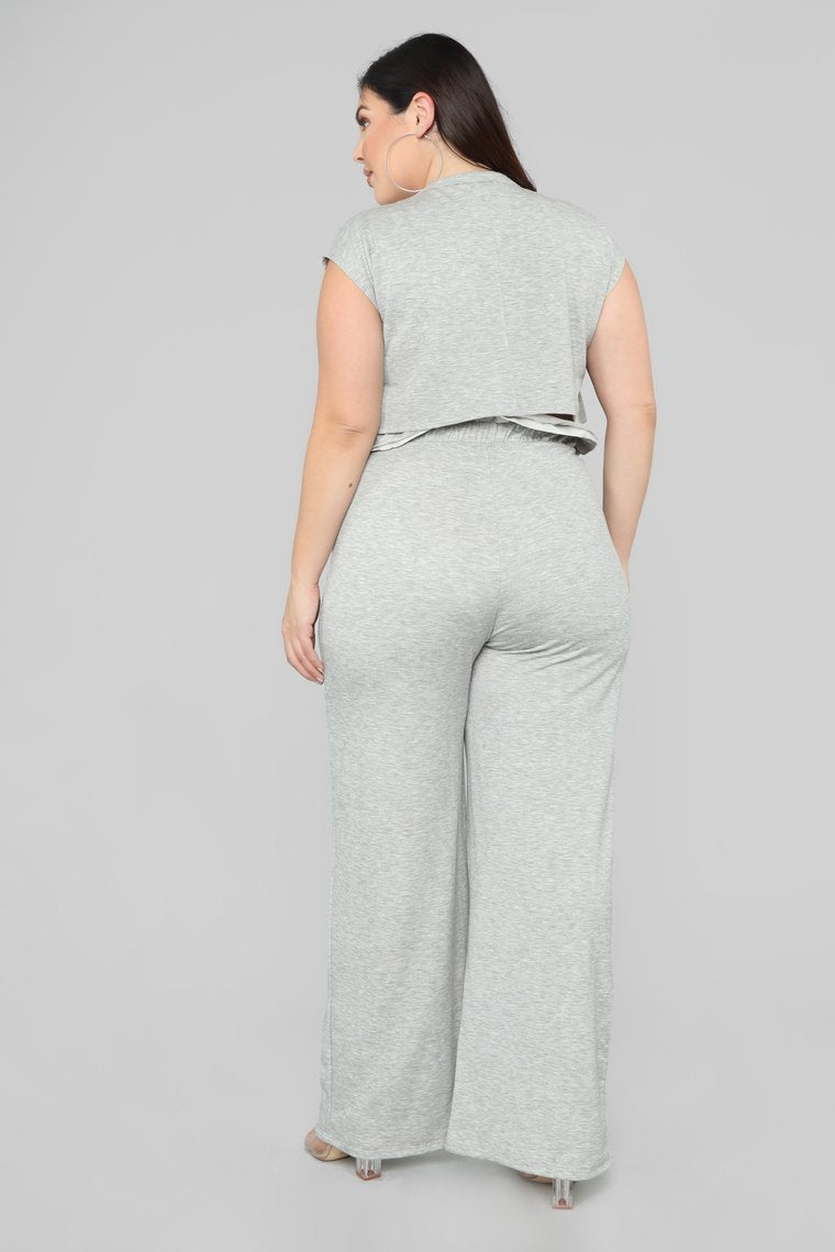Pantalon Ruffle Chillin - Heather Grey