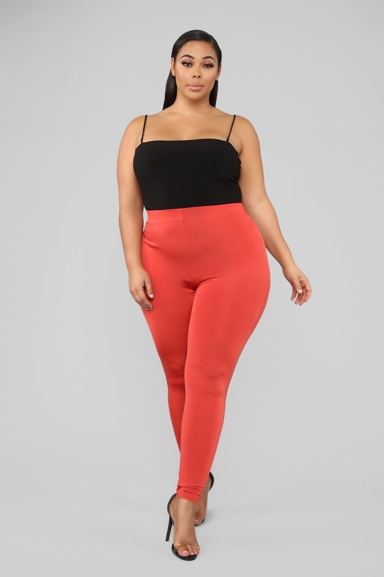 Smooth Talker Slinky Leggings - Rust