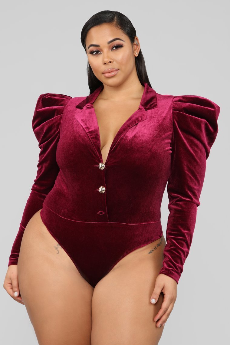 Sticking With You Bodysuit - Burgundy