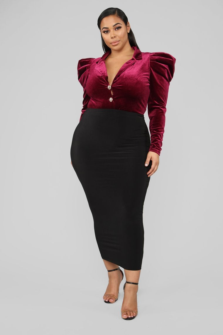 Sticking With You Bodysuit - Burgundy