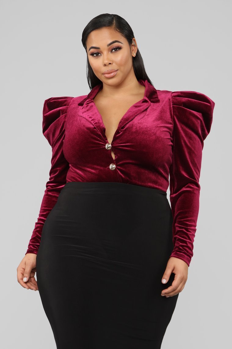 Sticking With You Bodysuit - Burgundy