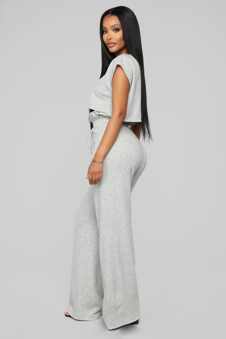 Pantalon Ruffle Chillin - Heather Grey