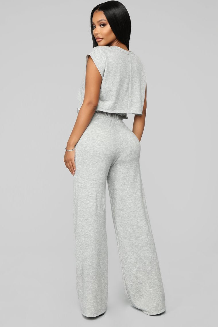Pantalon Ruffle Chillin - Heather Grey