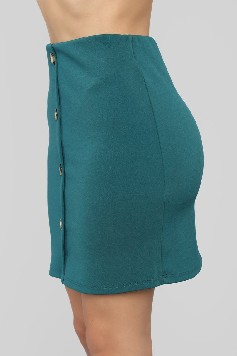 So Buttoned Up Skirt - Hunter