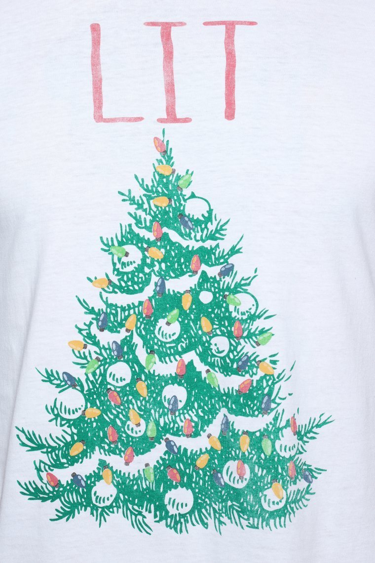 Lit Tree Short Sleeve Tee - White