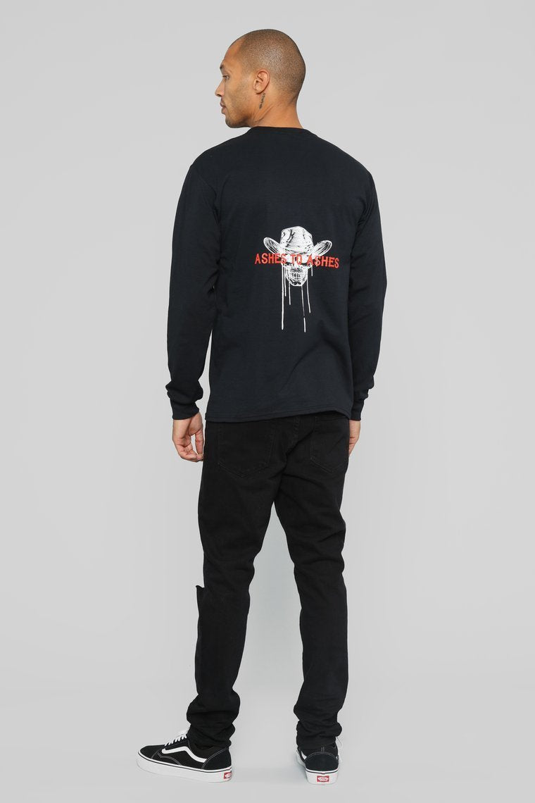 Unforgiven Long Sleeve Tee - Black/White