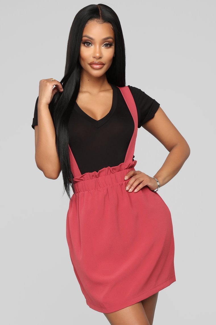 Can't Get Over Me Skirt - Marsala