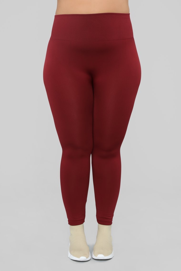 Basically It High Rise Leggings - Brick Red