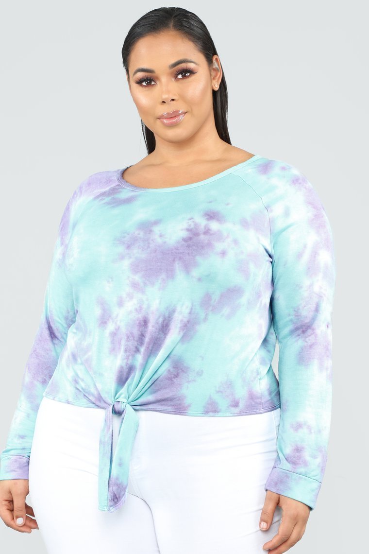 Comfy Vibes Tie Dye Sweatshirt - Purple/Combo